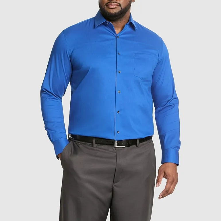 Van Heusen Everyday Defense Mens Big & Tall Classic Fit Stretch Fabric Wrinkle Free Long Sleeve Dress Shirt