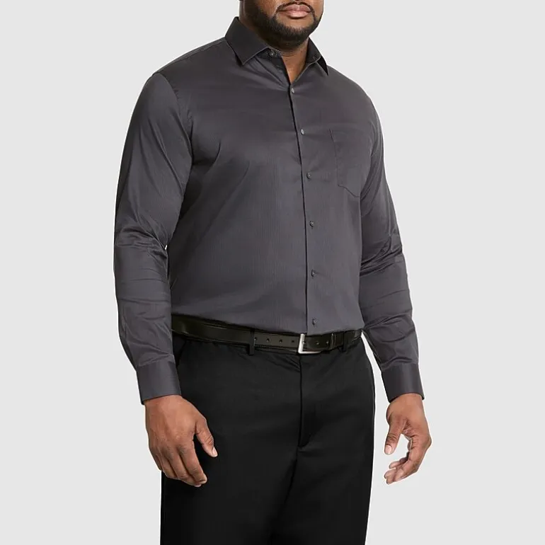 Van Heusen Everyday Defense Mens Big & Tall Classic Fit Stretch Fabric Wrinkle Free Long Sleeve Dress Shirt