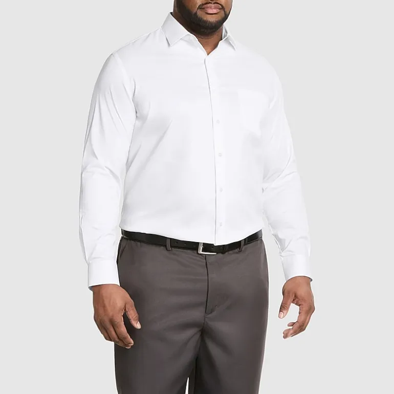 Van Heusen Everyday Defense Mens Big & Tall Classic Fit Stretch Fabric Wrinkle Free Long Sleeve Dress Shirt