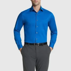 Van Heusen Everyday Defense Stain Shield Fitted Mens Modern Fit Stretch Fabric Wrinkle Free Long Sleeve Dress Shirt