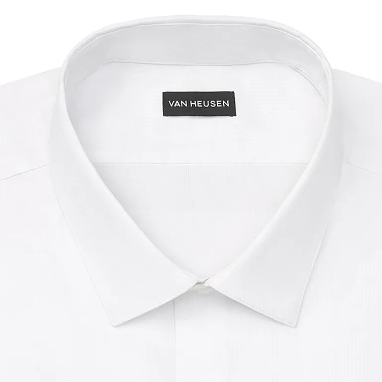 Van Heusen Everyday Defense Stain Shield Fitted Mens Modern Fit Stretch Fabric Wrinkle Free Long Sleeve Dress Shirt
