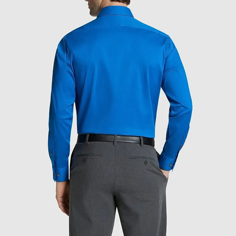 Van Heusen Everyday Defense Stain Shield Fitted Mens Modern Fit Stretch Fabric Wrinkle Free Long Sleeve Dress Shirt