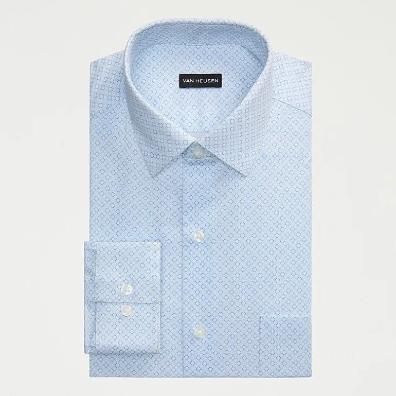 Van Heusen Everyday Defense Stain Shield Mens Regular Fit Stretch Fabric Wrinkle Free Long Sleeve Dress Shirt
