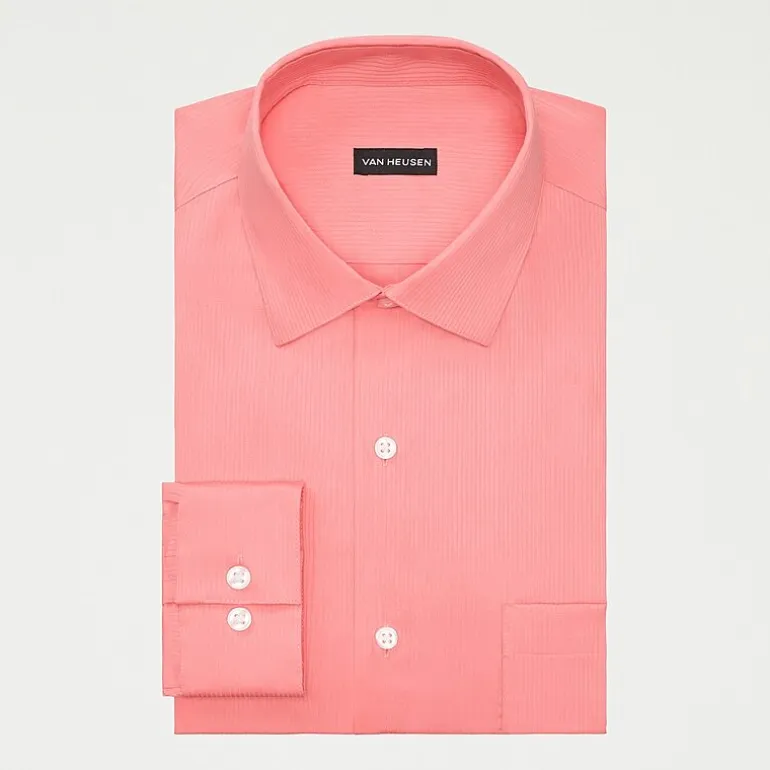Van Heusen Everyday Defense Stain Shield Mens Regular Fit Stretch Fabric Wrinkle Free Long Sleeve Dress Shirt