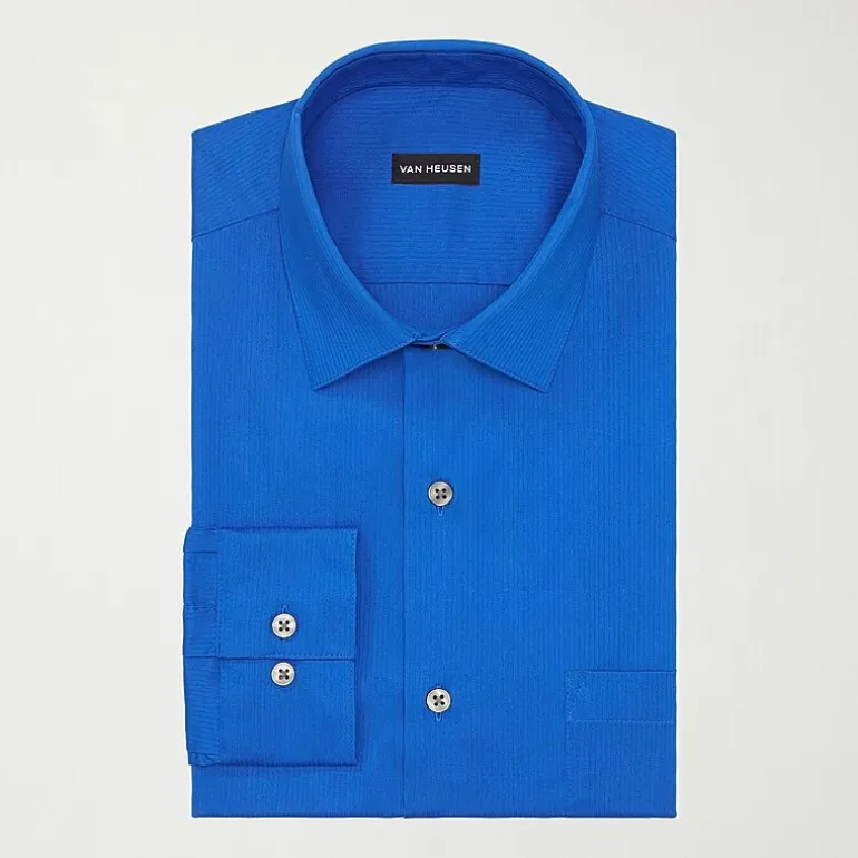 Van Heusen Everyday Defense Stain Shield Mens Regular Fit Stretch Fabric Wrinkle Free Long Sleeve Dress Shirt