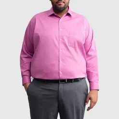 Van Heusen Everyday Defense Stain Shield Big and Tall Mens Regular Fit Stretch Fabric Wrinkle Free Long Sleeve Dress Shirt
