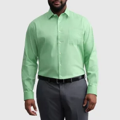 Van Heusen Everyday Defense Stain Shield Big and Tall Mens Regular Fit Stretch Fabric Wrinkle Free Long Sleeve Dress Shirt