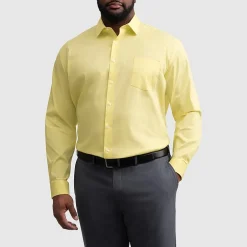 Van Heusen Everyday Defense Stain Shield Big and Tall Mens Regular Fit Stretch Fabric Wrinkle Free Long Sleeve Dress Shirt