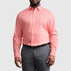 Van Heusen Everyday Defense Stain Shield Big and Tall Mens Regular Fit Stretch Fabric Wrinkle Free Long Sleeve Dress Shirt