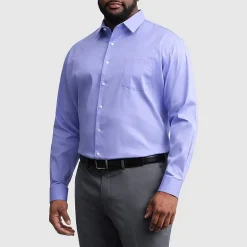 Van Heusen Everyday Defense Stain Shield Big and Tall Mens Regular Fit Stretch Fabric Wrinkle Free Long Sleeve Dress Shirt