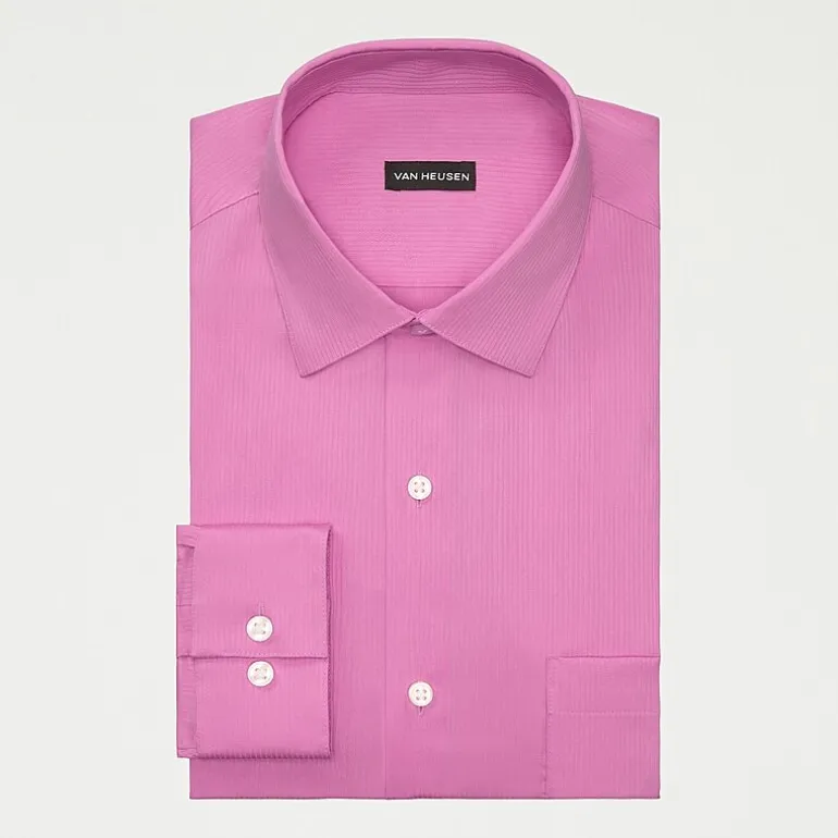 Van Heusen Everyday Defense Stain Shield Big and Tall Mens Regular Fit Stretch Fabric Wrinkle Free Long Sleeve Dress Shirt