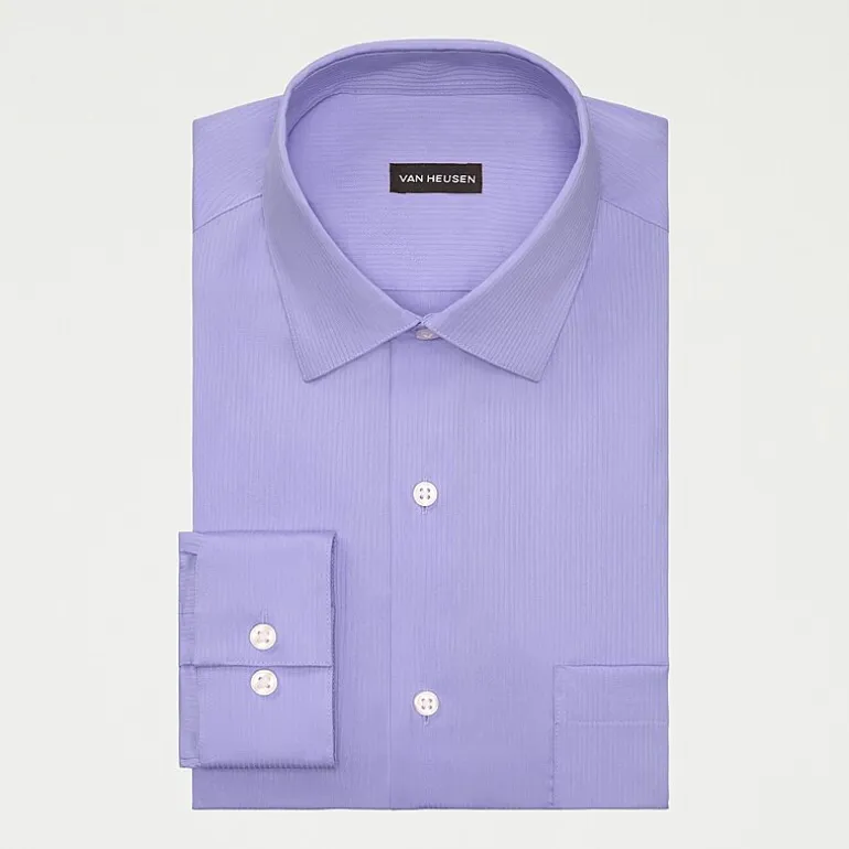 Van Heusen Everyday Defense Stain Shield Big and Tall Mens Regular Fit Stretch Fabric Wrinkle Free Long Sleeve Dress Shirt