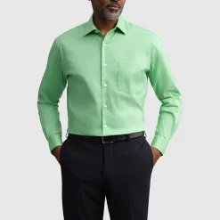 Van Heusen Everyday Defense Stain Shield Fitted Mens Modern Fit Stretch Fabric Wrinkle Free Long Sleeve Dress Shirt