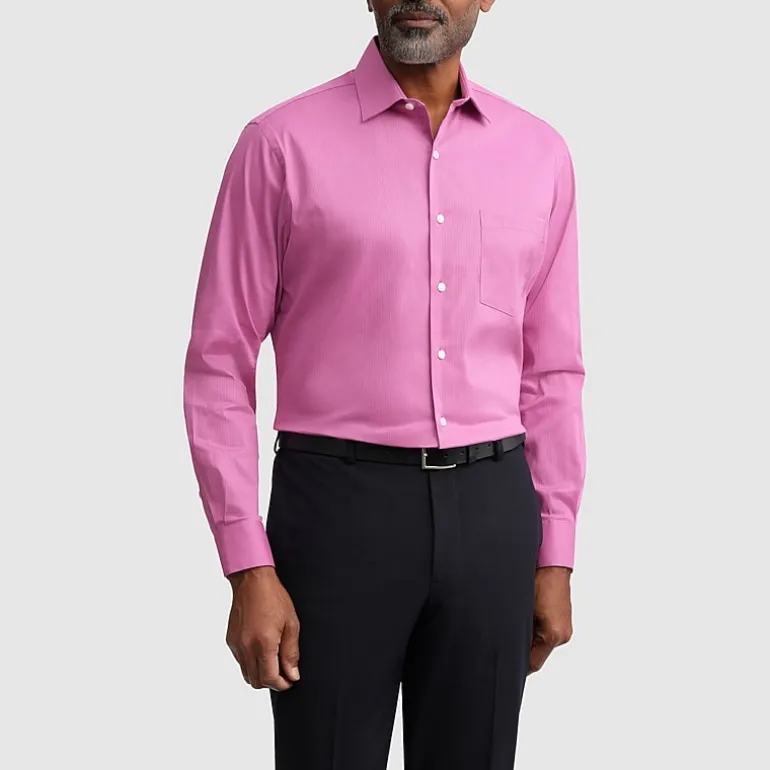 Van Heusen Everyday Defense Stain Shield Fitted Mens Modern Fit Stretch Fabric Wrinkle Free Long Sleeve Dress Shirt