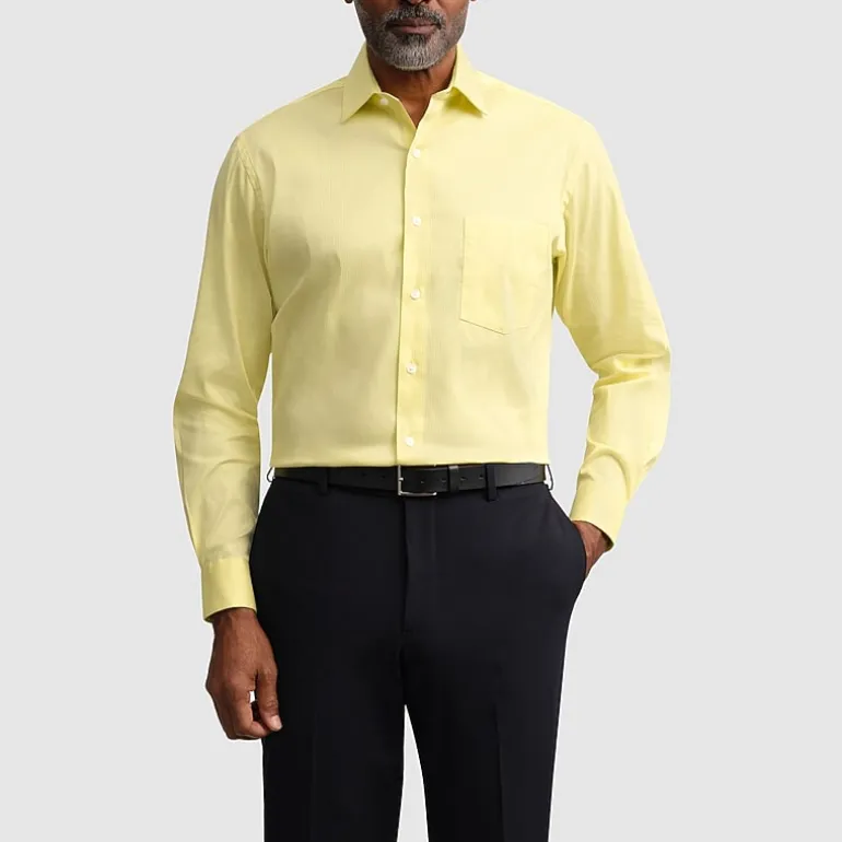 Van Heusen Everyday Defense Stain Shield Fitted Mens Modern Fit Stretch Fabric Wrinkle Free Long Sleeve Dress Shirt
