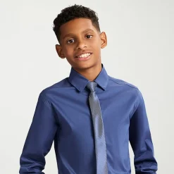 Van Heusen Little & Big Kid Boys Long Sleeve Point Collar Shirt + Tie Set