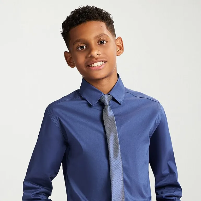 Van Heusen Little & Big Kid Boys Long Sleeve Point Collar Shirt + Tie Set