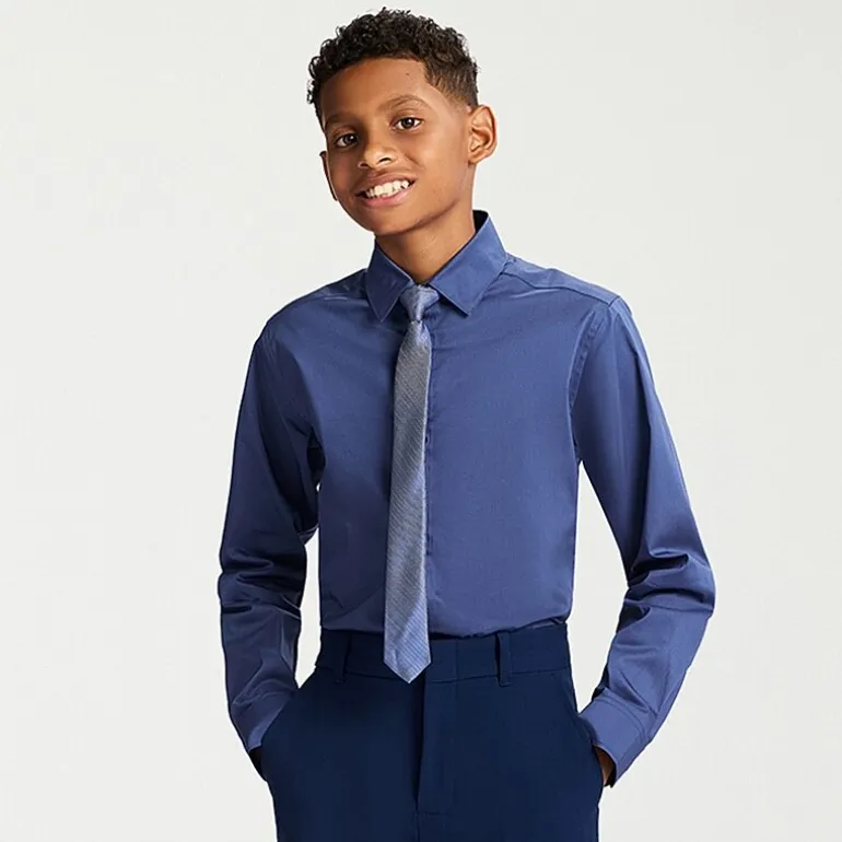 Van Heusen Little & Big Kid Boys Long Sleeve Point Collar Shirt + Tie Set