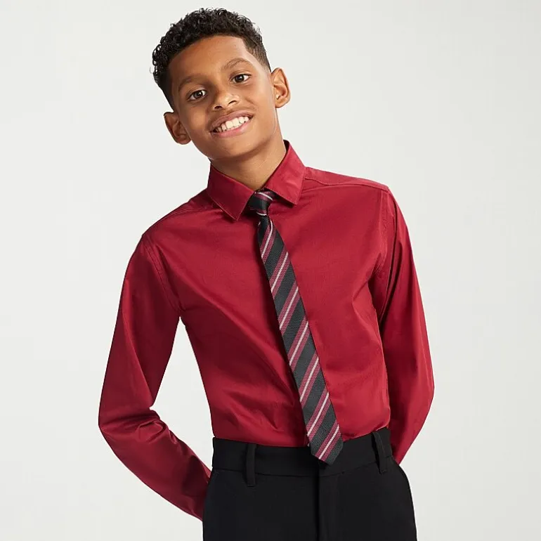 Van Heusen Little & Big Kid Boys Long Sleeve Point Collar Shirt + Tie Set