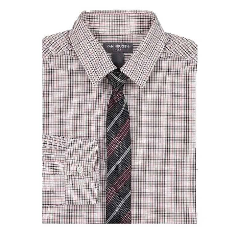 Van Heusen Little & Big Kid Boys Long Sleeve Point Collar Shirt + Tie Set
