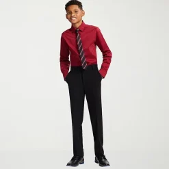 Van Heusen Little & Big Kid Boys Long Sleeve Point Collar Shirt + Tie Set