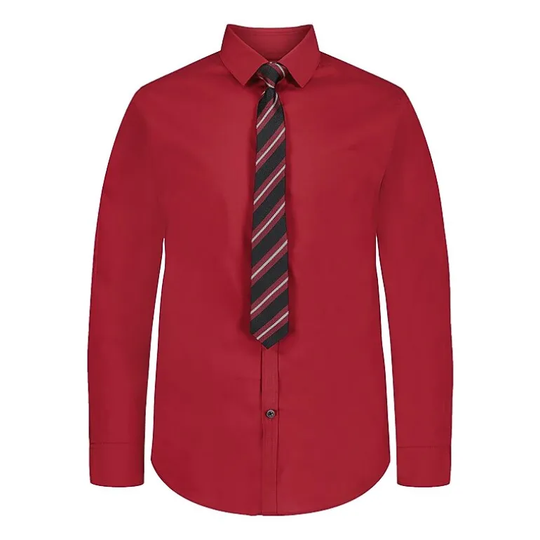 Van Heusen Little & Big Kid Boys Long Sleeve Point Collar Shirt + Tie Set