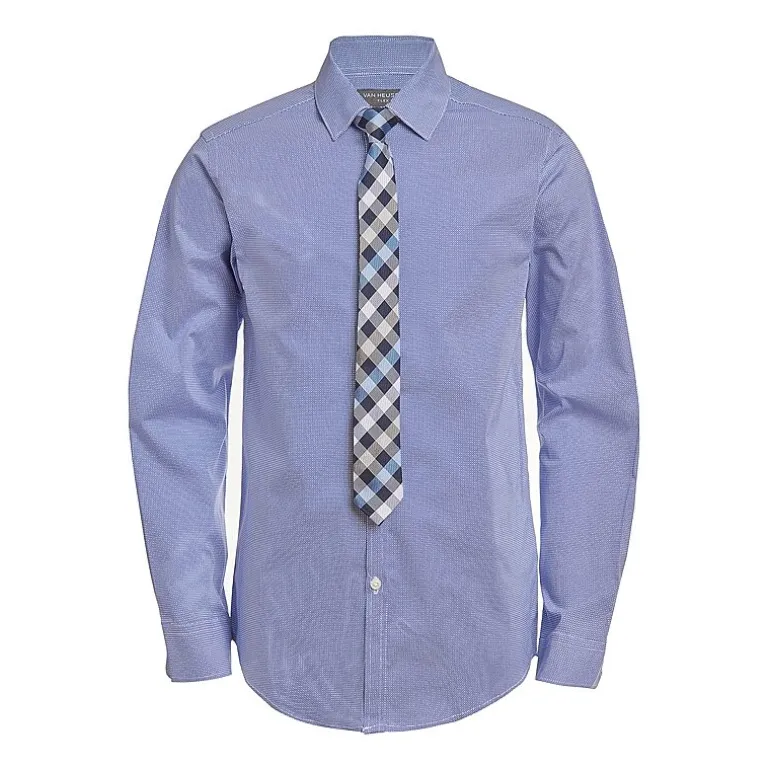 Van Heusen Little & Big Kid Boys Long Sleeve Point Collar Shirt + Tie Set