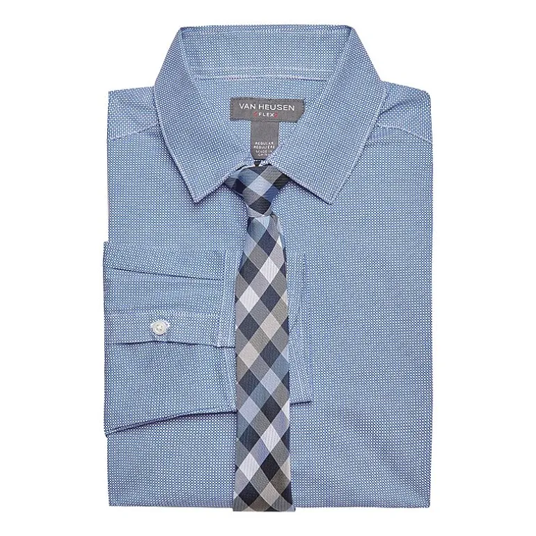 Van Heusen Little & Big Kid Boys Long Sleeve Point Collar Shirt + Tie Set