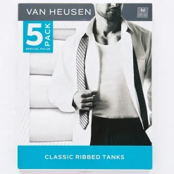 Van Heusen Mens Round Neck Sleeveless 5 Pack Tank