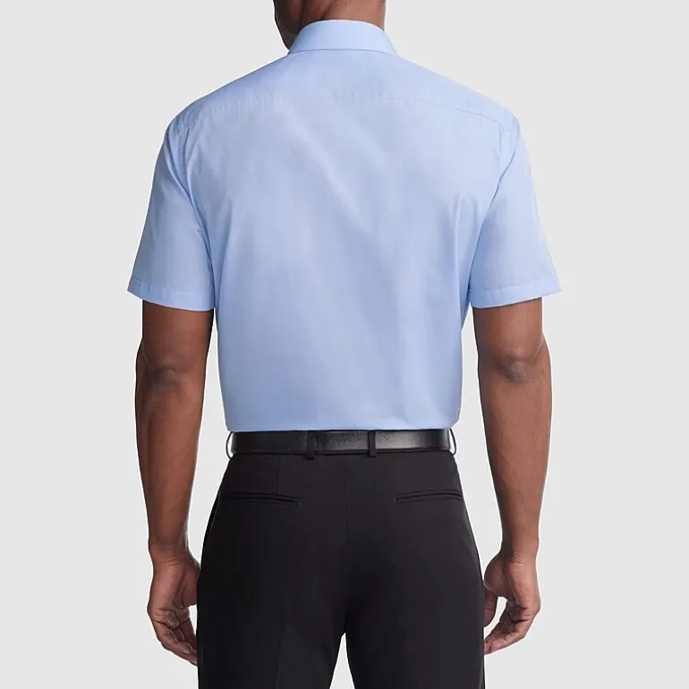Van Heusen Poplin Mens Regular Fit Easy Care Wrinkle Free Short Sleeve Dress Shirt