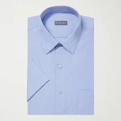 Van Heusen Poplin Mens Regular Fit Easy Care Wrinkle Free Short Sleeve Dress Shirt