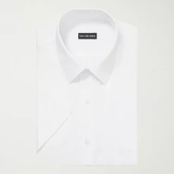 Van Heusen Poplin Mens Regular Fit Easy Care Wrinkle Free Short Sleeve Dress Shirt