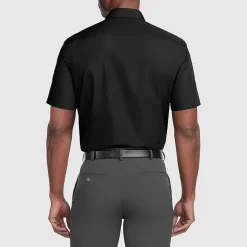 Van Heusen Poplin Mens Regular Fit Easy Care Wrinkle Free Short Sleeve Dress Shirt