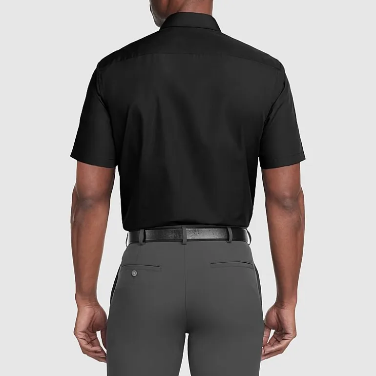 Van Heusen Poplin Mens Regular Fit Easy Care Wrinkle Free Short Sleeve Dress Shirt