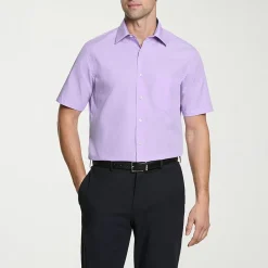 Van Heusen Poplin Mens Regular Fit Easy Care Wrinkle Free Short Sleeve Dress Shirt