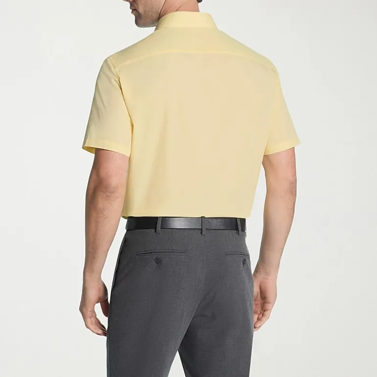 Van Heusen Poplin Mens Regular Fit Easy Care Wrinkle Free Short Sleeve Dress Shirt
