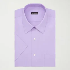 Van Heusen Poplin Mens Regular Fit Easy Care Wrinkle Free Short Sleeve Dress Shirt