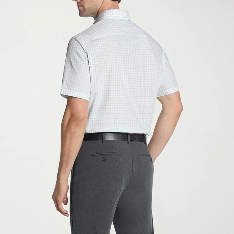 Van Heusen Poplin Mens Regular Fit Easy Care Wrinkle Free Short Sleeve Dress Shirt