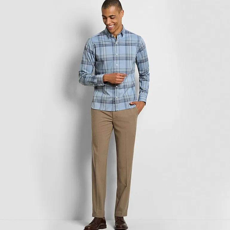 Van Heusen Soft Lux Stretch Mens Regular Fit Dress Flat Front Pant