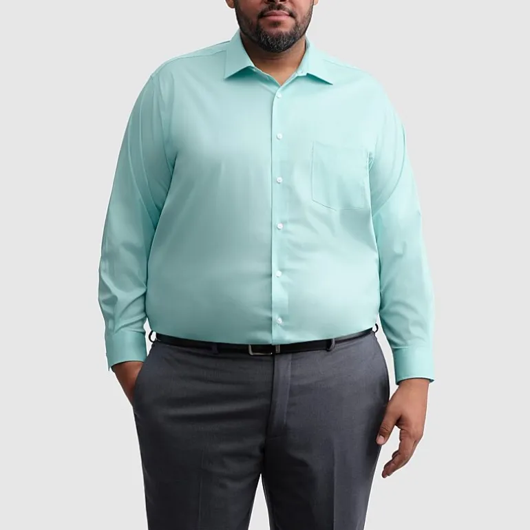 Van Heusen Ultra Flex Big and Tall Mens Regular Fit Stretch Fabric Wrinkle Free Long Sleeve Dress Shirt