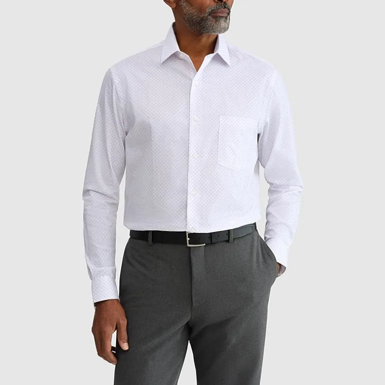 Van Heusen Ultra Flex Mens Regular Fit Stretch Fabric Wrinkle Free Long Sleeve Dress Shirt