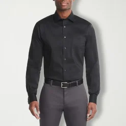 Van Heusen Ultra Flex Mens Regular Fit Stretch Fabric Wrinkle Free Long Sleeve Dress Shirt