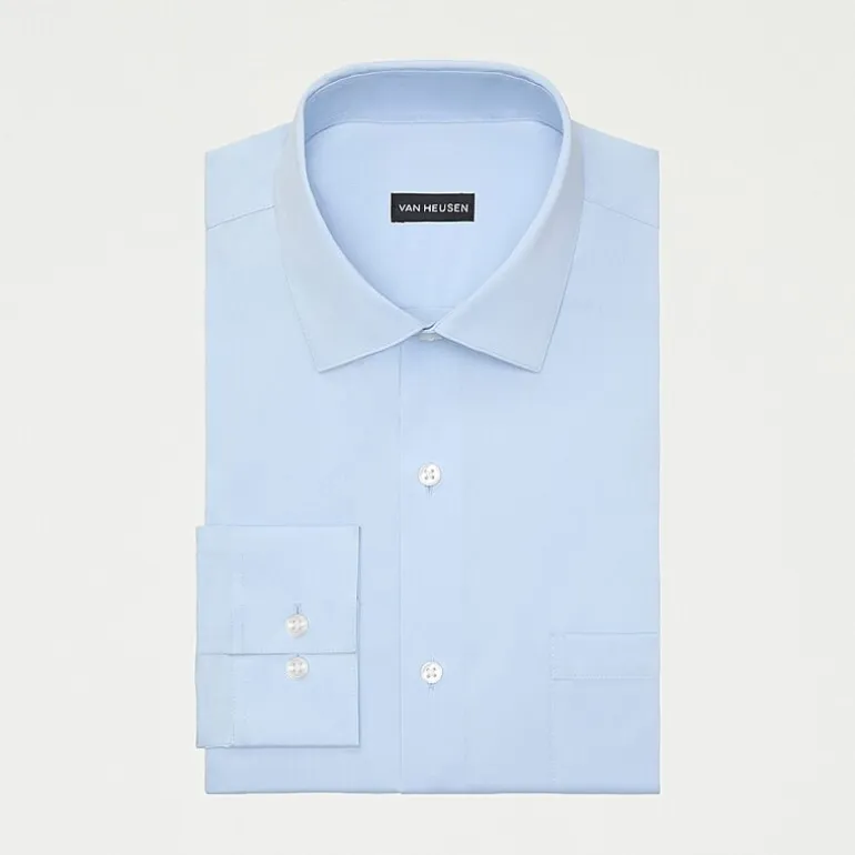 Van Heusen Ultra Flex Mens Regular Fit Stretch Fabric Wrinkle Free Long Sleeve Dress Shirt