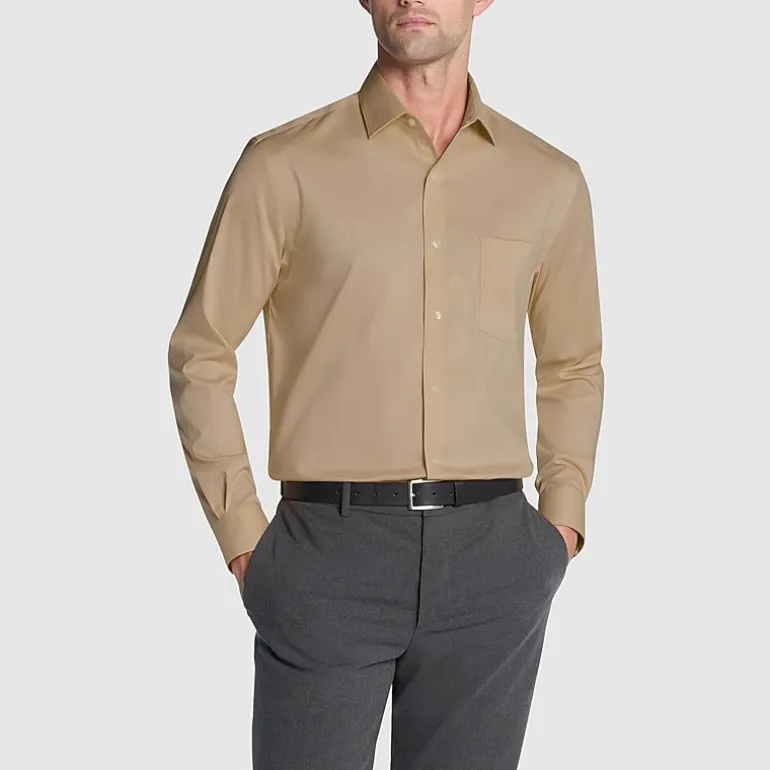 Van Heusen Ultra Flex Mens Regular Fit Stretch Fabric Wrinkle Free Long Sleeve Dress Shirt