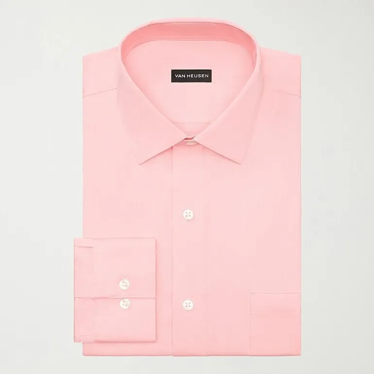 Van Heusen Ultra Flex Mens Regular Fit Stretch Fabric Wrinkle Free Long Sleeve Dress Shirt