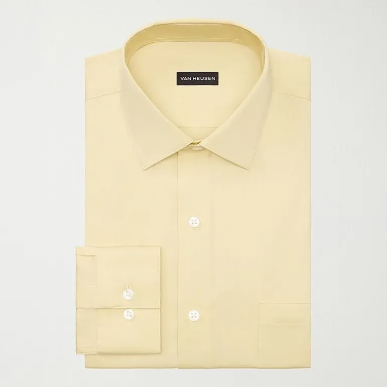 Van Heusen Ultra Flex Mens Regular Fit Stretch Fabric Wrinkle Free Long Sleeve Dress Shirt