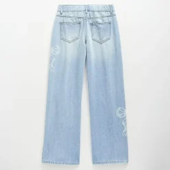 Vanilla Star Big Kid Girls Distressed Bow Wide Leg Jean