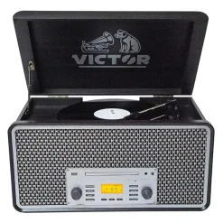 Victor monument 8-in-1 graphite wood music Turntable