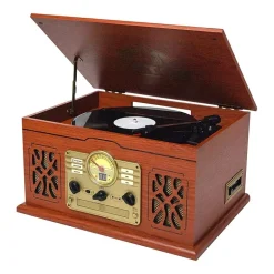 Victor state 7-in-1 mahogany wood music Turntable