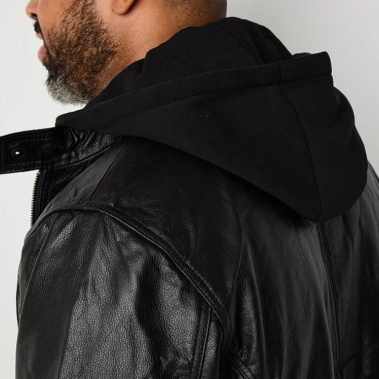 Victory Mens Big and Tall Leather Midweight Jacket